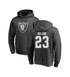 Football Oakland Raiders #23 Nick Nelson Ash One Color Pullover Hoodie