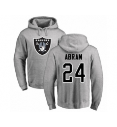 Football Oakland Raiders #24 Johnathan Abram Ash Name & Number Logo Pullover Hoodie