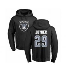 Football Oakland Raiders #29 Lamarcus Joyner Black Name & Number Logo Pullover Hoodie