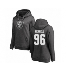 Football Women's Oakland Raiders #96 Clelin Ferrell Ash One Color Pullover Hoodie