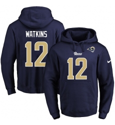 NFL Nike Los Angeles Rams #12 Sammy Watkins Navy Blue Name & Number Pullover Hoodie