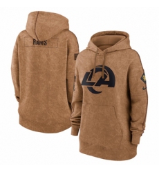 Women's Los Angeles Rams Nike Brown 2023 Salute to Service Pullover Hoodie