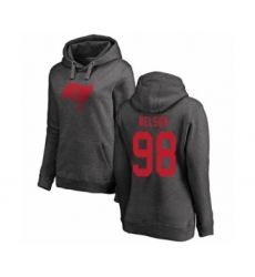 Football Women's Tampa Bay Buccaneers #98 Anthony Nelson Ash One Color Pullover Hoodie