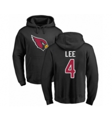 Football Arizona Cardinals #4 Andy Lee Black Name & Number Logo Pullover Hoodie