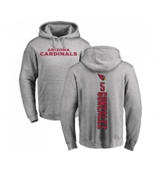 Football Arizona Cardinals #5 Zane Gonzalez Ash Backer Pullover Hoodie