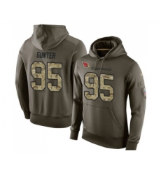 Football Arizona Cardinals #95 Rodney Gunter Green Salute To Service Men's Pullover Hoodie