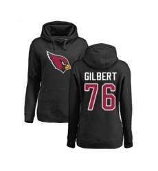 Football Women's Arizona Cardinals #76 Marcus Gilbert Black Name & Number Logo Pullover Hoodie