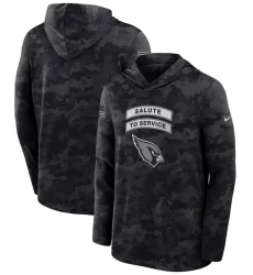 Men's Arizona Cardinals Black 2026 Salute to Service Sideline Lightweight Dri-FIT Long Sleeve Hoodie