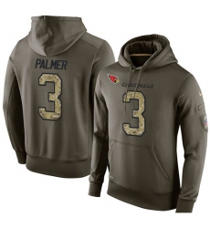 NFL Nike Arizona Cardinals #3 Carson Palmer Green Salute To Service Men Pullover Hoodie