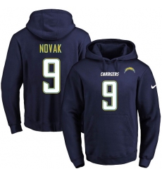 NFL Men's Nike Los Angeles Chargers #9 Nick Novak Navy Blue Name & Number Pullover Hoodie