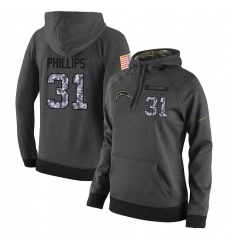 NFL Women's Nike Los Angeles Chargers #31 Adrian Phillips Stitched Black Anthracite Salute to Service Player Performance Hoodie