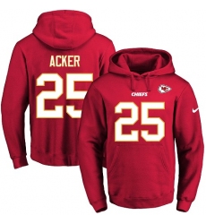 NFL Men's Nike Kansas City Chiefs #25 Kenneth Acker Red Name & Number Pullover Hoodie