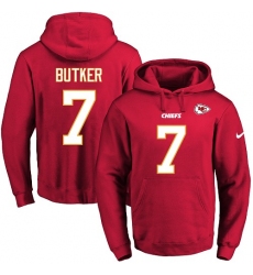 NFL Men's Nike Kansas City Chiefs #7 Harrison Butker Red Name & Number Pullover Hoodie