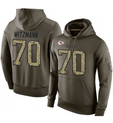 NFL Nike Kansas City Chiefs #70 Bryan Witzmann Green Salute To Service Men's Pullover Hoodie