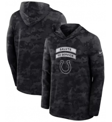 Men's Indianapolis Colts Black 2026 Salute to Service Sideline Lightweight Dri-FIT Long Sleeve Hoodie