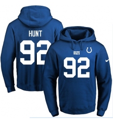 NFL Men's Nike Indianapolis Colts #92 Margus Hunt Royal Blue Name & Number Pullover Hoodie