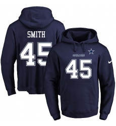 NFL Men's Nike Dallas Cowboys #45 Rod Smith Navy Blue Name & Number Pullover Hoodie