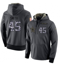 NFL Men's Nike Dallas Cowboys #45 Rod Smith Stitched Black Anthracite Salute to Service Player Performance Hoodie