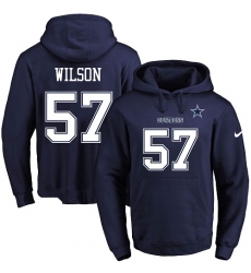 NFL Men's Nike Dallas Cowboys #57 Damien Wilson Navy Blue Name & Number Pullover Hoodie