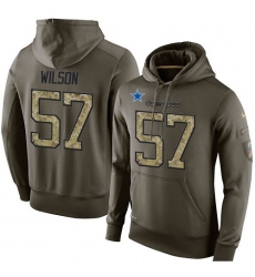 NFL Nike Dallas Cowboys #57 Damien Wilson Green Salute To Service Men's Pullover Hoodie