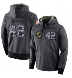 NFL Men's Nike Miami Dolphins #42 Alterraun Verner Stitched Black Anthracite Salute to Service Player Performance Hoodie