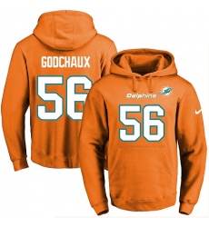 NFL Men's Nike Miami Dolphins #56 Davon Godchaux Orange Name & Number Pullover Hoodie