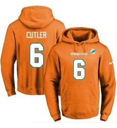 NFL Men's Nike Miami Dolphins #6 Jay Cutler Orange Name & Number Pullover Hoodie