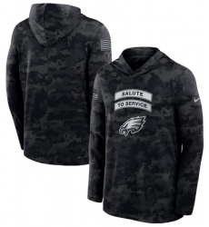 Men's Philadelphia Eagles Black 2026 Salute to Service Sideline Lightweight Dri-FIT Long Sleeve Hoodie