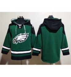 Men's Philadelphia Eagles Blank Green Lace-Up Pullover Hoodie