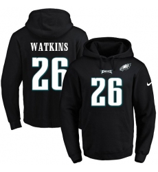 NFL Men's Nike Philadelphia Eagles #26 Jaylen Watkins Black Name & Number Pullover Hoodie