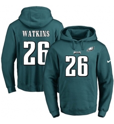 NFL Men's Nike Philadelphia Eagles #26 Jaylen Watkins Green Name & Number Pullover Hoodie