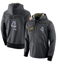 NFL Men's Nike Philadelphia Eagles #4 Jake Elliott Stitched Black Anthracite Salute to Service Player Performance Hoodie