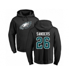 Philadelphia Eagles #26 Miles Sanders Black Name & Number Logo Pullover Hoodie