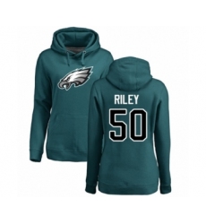 Women's Philadelphia Eagles #50 Duke Riley Green Name & Number Logo Pullover Hoodie