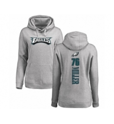 Women's Philadelphia Eagles #76 Shareef Miller Ash Backer Pullover Hoodie