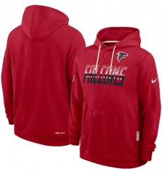 Men's Atlanta Falcons Red Sideline Standard Issue Top Prospect Dri-FIT Hoodie