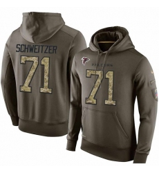 NFL Nike Atlanta Falcons #71 Wes Schweitzer Green Salute To Service Men's Pullover Hoodie