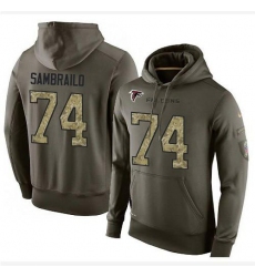 NFL Nike Atlanta Falcons #74 Ty Sambrailo Green Salute To Service Men's Pullover Hoodie