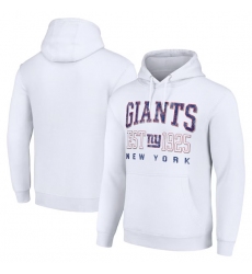 Men's New York Giants White Throwback Logo Pullover Hoodie