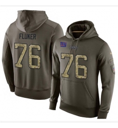 NFL Nike New York Giants #76 D.J. Fluker Green Salute To Service Men's Pullover Hoodie