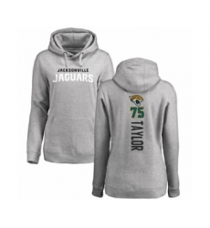 Football Women's Jacksonville Jaguars #75 Jawaan Taylor Ash Backer Pullover Hoodie