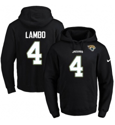 NFL Men's Nike Jacksonville Jaguars #4 Josh Lambo Black Name & Number Pullover Hoodie