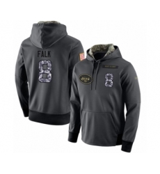 Football Men's New York Jets #8 Luke Falk Stitched Black Anthracite Salute to Service Player Performance Hoodie