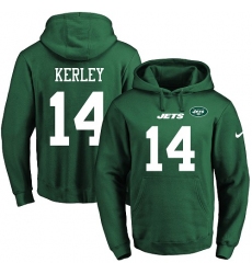 NFL Men's Nike New York Jets #14 Jeremy Kerley Green Name & Number Pullover Hoodie