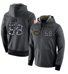 NFL Men's Nike New York Jets #58 Darron Lee Stitched Black Anthracite Salute to Service Player Performance Hoodie