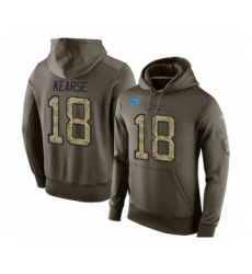 Football Men's Detroit Lions #18 Jermaine Kearse Green Salute To Service Pullover Hoodie
