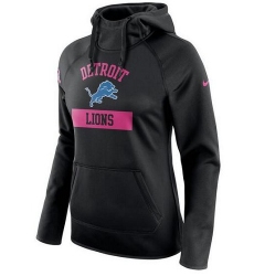 NFL Detroit Lions Nike Women's Breast Cancer Awareness Circuit Performance Pullover Hoodie - Black