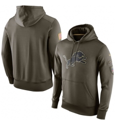 NFL Men's Detroit Lions Nike Olive Salute To Service KO Performance Hoodie