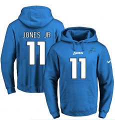 NFL Men's Nike Detroit Lions #11 Marvin Jones Jr Blue Name & Number Pullover Hoodie