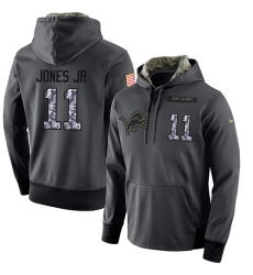 NFL Men's Nike Detroit Lions #11 Marvin Jones Jr Stitched Black Anthracite Salute to Service Player Performance Hoodie